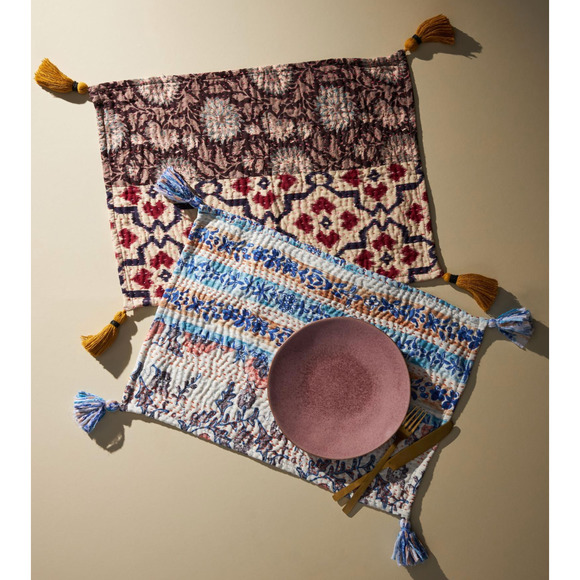 Anthropologie Other - Anthropologie set of 3 colorful upcycled heritage place mats